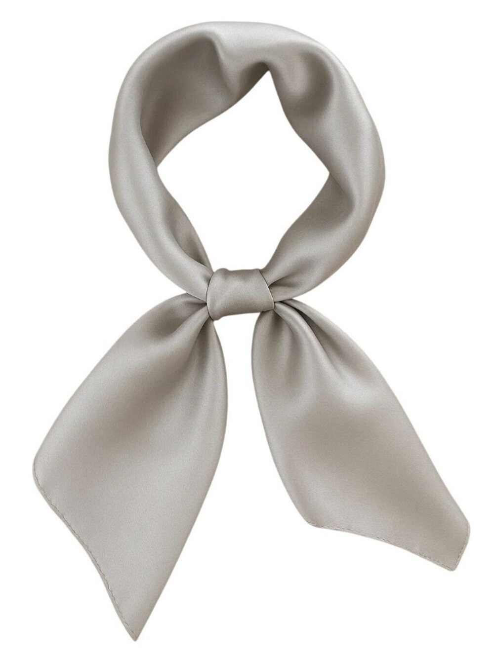 Gray Satin Scarf 19x19, Western Cowboy Cowgirl Bandana, Boho Coastal Ranch Wear